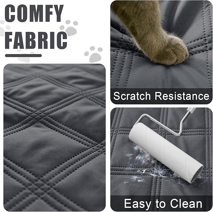 Smiry Waterproof Dog Bed Cover, Reversible Pet Blanket for Sofa Couch | Soft Washable Dog Blanket, Leakproof Couch Cover for Dogs Cats & Furniture Protection, 30x70, Dark Grey/Dark Grey