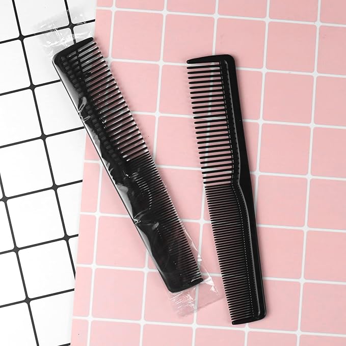 Hipruict Hair Comb, 50 Pack Disposable Combs Individually Wrapped, Sturdy Double Tooth Hair Pocket Comb, Bulk Combs for Homeless, Charity, Care Pack, Black