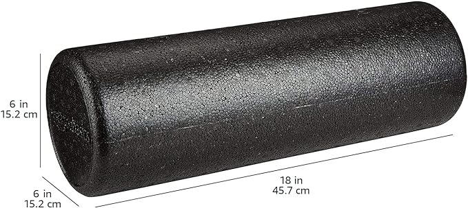 Amazon Basics High-Density Foam Roller for Exercise and Recovery, 18 Inches, Black