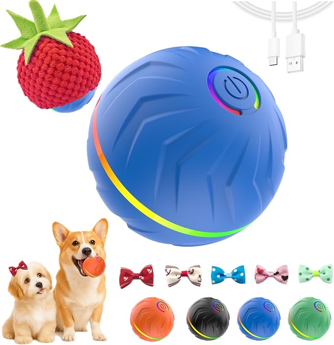 2026 T01 Interactive Dog Ball, Automatic Moving and Bouncing Dog Toy