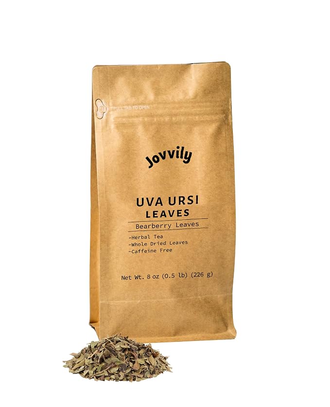 Jovvily Uva Ursi Leaves, Dried & Whole Bearberry, Herbal Tea (8 Ounces)
