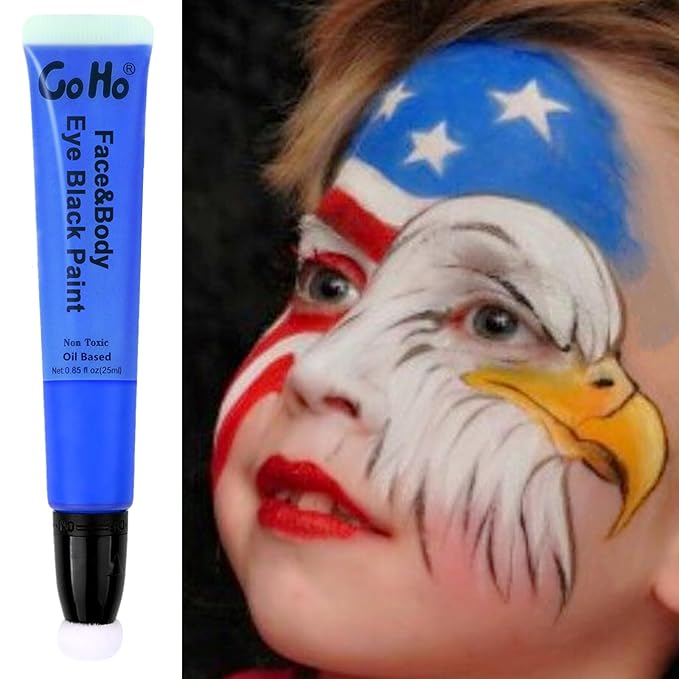 Go Ho Royal Blue Face Paint,Waterproof Cream Blue Face Body Paint for Halloween Cosplay SFX Smurf Mystique Avatar Clown Costume Makeup