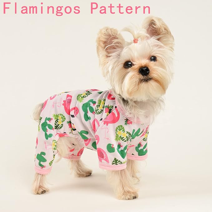 Dog Pajamas for Small Dogs Boy Girl, Dog Clothes Tiny Chihuahua Yorkie Spring Summer Shirt, Cute Puppy Outfit Pjs Jumpsuit Cat Onesie Apparel Pet Clothes