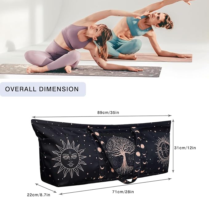 Yoga Mat Bag Yoga Mat Carrier with Shoes Compartment & Wet Pocket Pilates Bag with Zipper Pockets & Yoga Mat Holder Strap Yoga Bags and Carriers Fits All Your Stuff