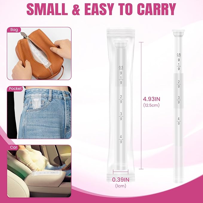 60 PACK Disposable Vaginal Suppository Applicator for Women, Fits Most Lubricants Creams Gels Pills Tablet Suppositories, Threaded End, Soft & Small Tip, with Dosage Markings, Individually Wrapped