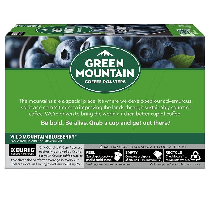Green Mountain Coffee Roasters Wild Mountain Blueberry Keurig Single-Serve K-Cup pods, Light Roast Coffee, 72 Count