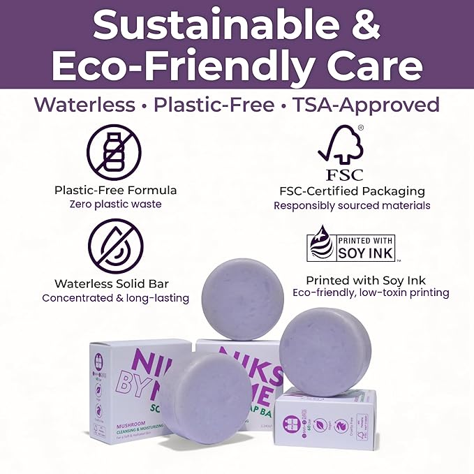 Snow Mushroom Soap Bar – Hydrating Solid Serum Cleanser with Tremella & 65% Natural Oils, Gentle Face & Body Wash for Dry Sensitive Skin, No Synthetic Fragrance, Vegan K-Beauty, 3.5 oz