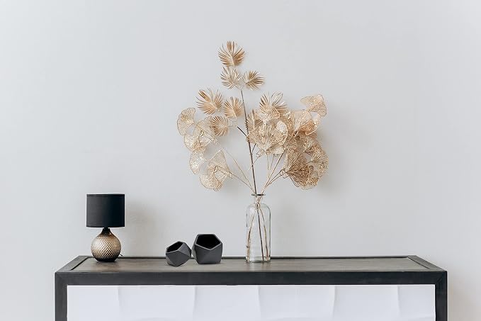 WGV Geometric Ceramic Vase, 4.2"x3.3"H, 5"x4.3"H, Matte Black Tilted Pot, DIY Folded Planter Bowl for Wedding Event Office Home Decor, Set of 2 Vases