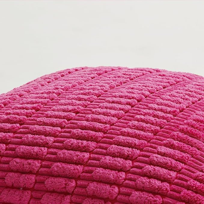 Fancy Homi 4 Packs Decorative Throw Pillow Covers for Living Room Couch Bed, Modern Farmhouse Boho Home Décor Accent Cushion Case, 18" x 18", Hot Pink