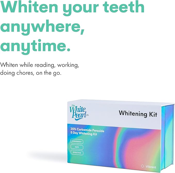 The White Pearl Co Teeth Whitening Kit with LED Light, Wireless, 35% Carbamide Peroxide, Desensitizing Agent, Enamel Safe, Gentle on Teeth