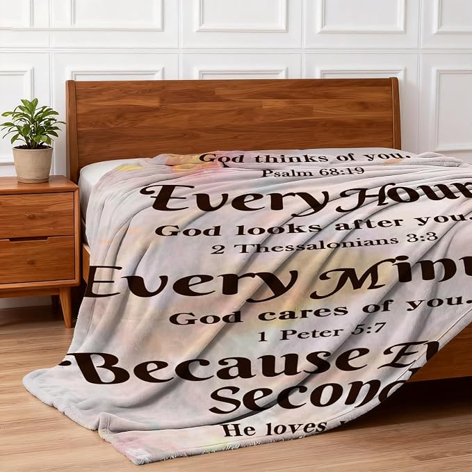 COMFAR Christian Inspirational Soft Throw Blanket - Faith and Spiritual Gift for Women, Men, Adults, Kids - Personalized Religious 50"x 60" Blanket