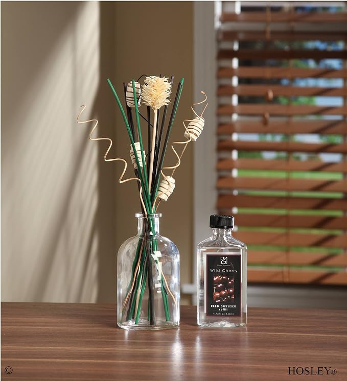 Hosley Wild Cherry Scent Reed Diffuser Refill Oil, Set of 2 (140 ml Each), Long-Lasting Home Fragrance Refill for Aromatherapy, Living Room, Bathroom & Office