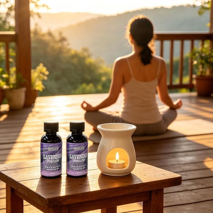 Hosley Lavender Scented Warming Oil for, Meditation, Yoga, Spa Highly Scented Fragrance Oils for Home 55 ml Bottles (Pack of 5)