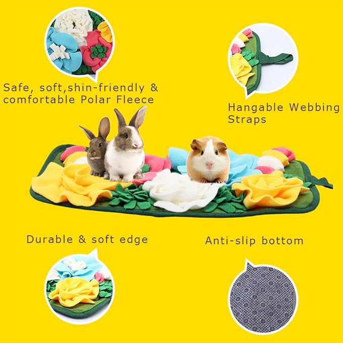 Rabbit Foraging Mat Interactive Bunny Snuffle Mat for Small Animals