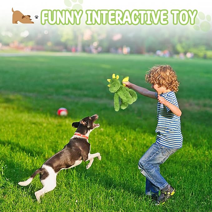 Letsmeet Squeaky Dog Toy with Crinkle Paper, Soft Puppy Teething Toys to Relieve Boredom, Interactive Plush Chew Toys for Small & Medium Dogs
