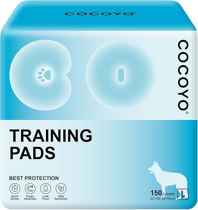 COCOYO Dog Training Pads Large Size丨Eliminating Urine Odor Puppy Pads 丨 Premium Dog Pee Pads Value Pack (75 Count, L 26x30 inch)