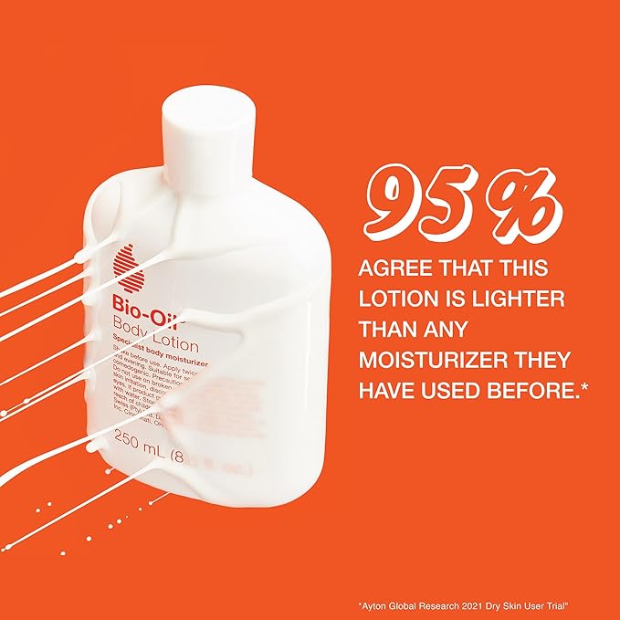Bio-Oil Moisturizing Body Lotion for Dry Skin, Ultra-Lightweight High-Oil Hydration, with Jojoba, Rosehip, Shea, and Hyaluronic Acid, 5.9 Oz