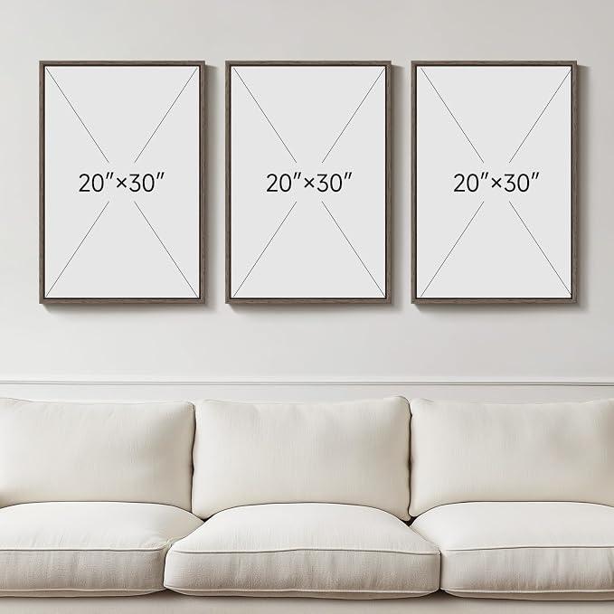 Framed Wood 3D Mountain Textured Wall Art for Living Room, Set of 3 Farmhouse Modern Wood Artwork for Walls, Large Mountain Forest Landscape Wall Art Decor for Home Office Bedroom Hallway, 20x30 Inch