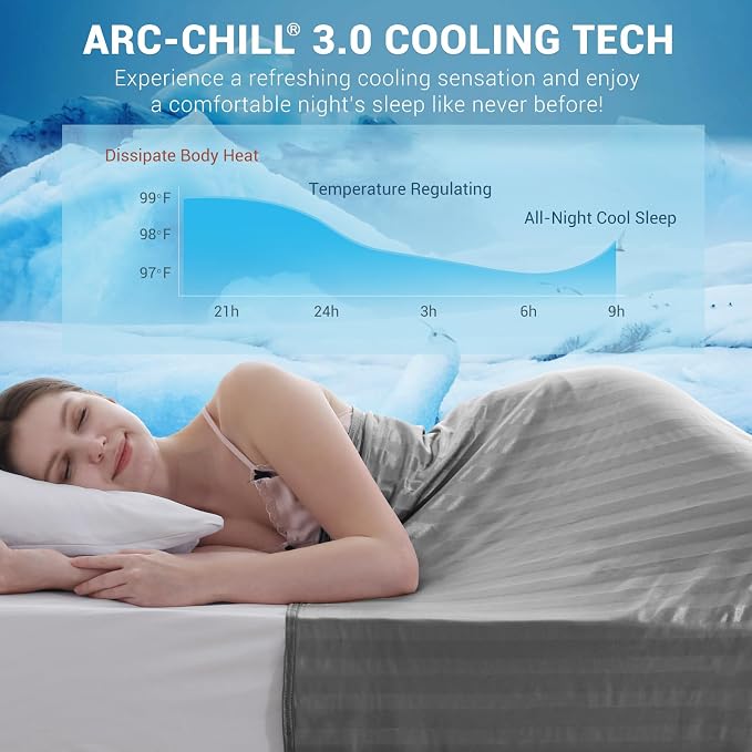 Elegear Double-Sided Cooling Blanket Throw for Hot Sleepers, Arc-Chill 3.0 | Q-Max>0.5 Cooling Fabric, Absorbs Heat to Keep Body Cool, Breathable Summer Blankets for Night Sweats & Menopause, 51"x67"
