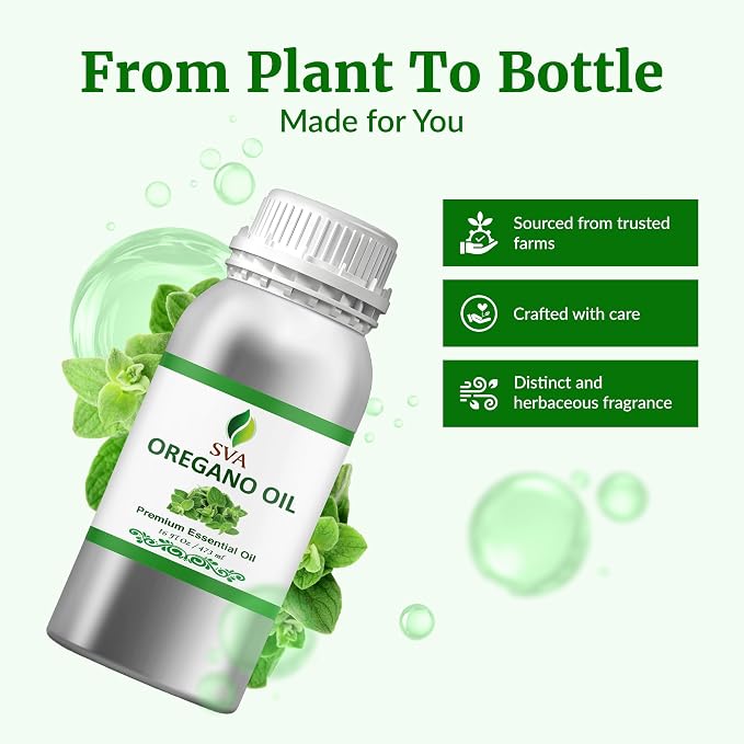 SVA Oregano Essential Oil 16 Fl Oz – for Diffuser, Skin & Hair Care – Ideal for Massage & DIY Blends