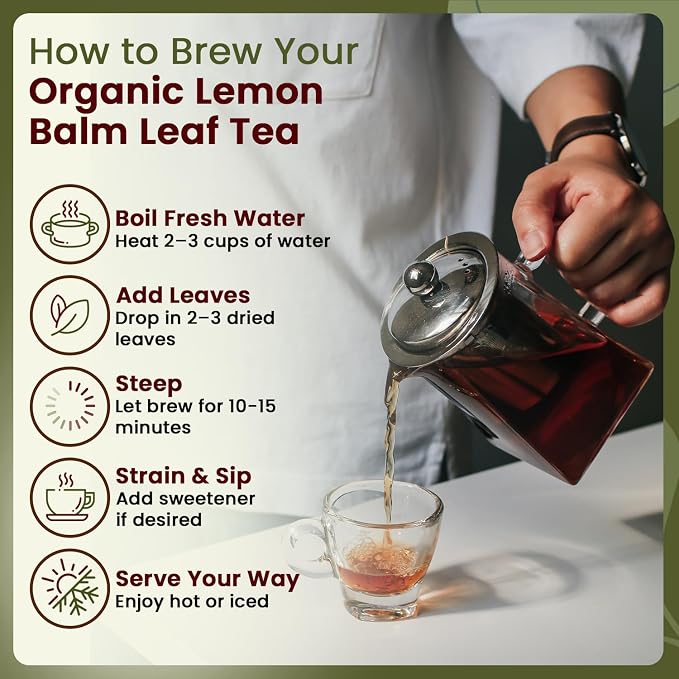 Organic Way Lemon Balm Leaf Whole (Melissa officinalis) - Herbal Tea | Organic & Kosher Certified | Vegan | Raw, Non GMO & Gluten Free | USDA Certified | Origin - Albania (2 Ounce (Pack of 1))