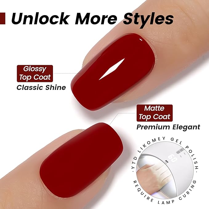 YTD Likomey Ruby Red Gel Nail Polish,15ml Salon Home DIY Nail Art Manicure and Pedicure Fall Winter Soak Off UV Color Varnish,CS411
