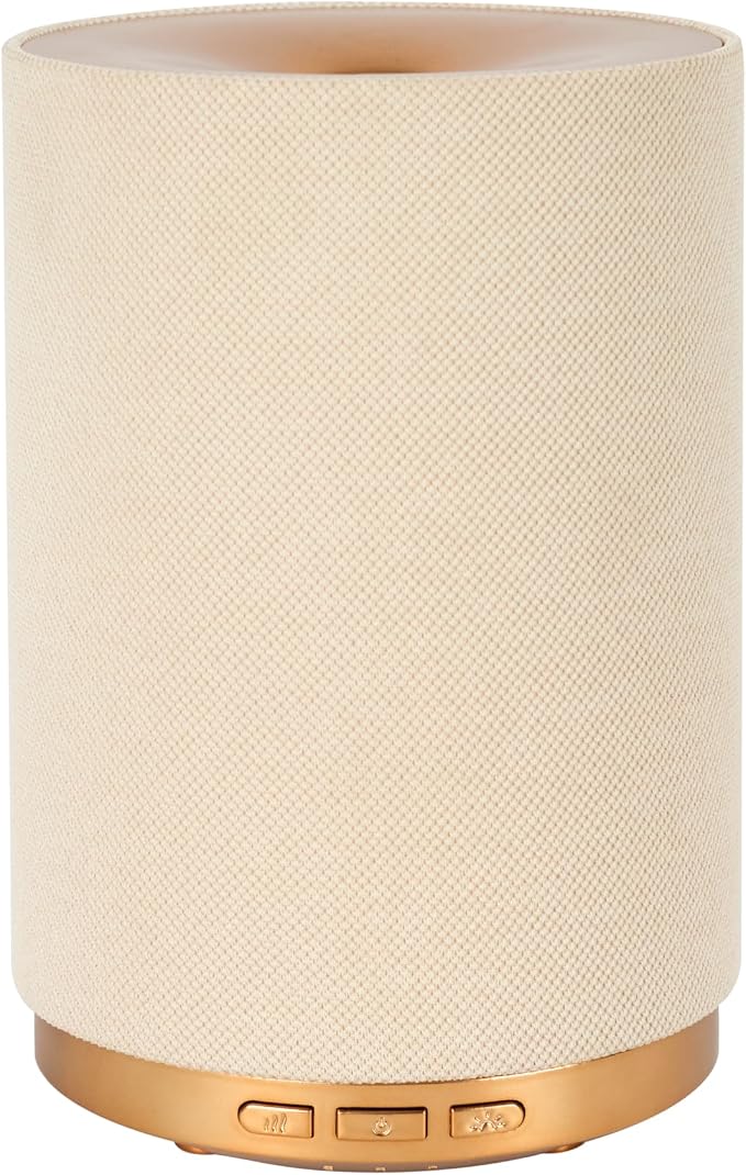 Fabric Essential Oil Diffuser, 110ml Aroma Diffuser with Night Light, 2 Mist Modes, 3 Light Settings, 4 Timer Modes, Auto Shut-Off, for Home Office Bedroom Decor
