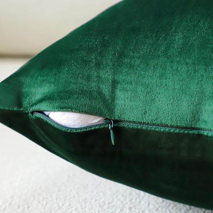 Artscope Luxury Velvet Pillow Covers Super Soft Decorative Square Throw Pillow Covers Case Cushion Covers for Sofa Couch Bedroom Car Decor 22x22 Inch Army Green