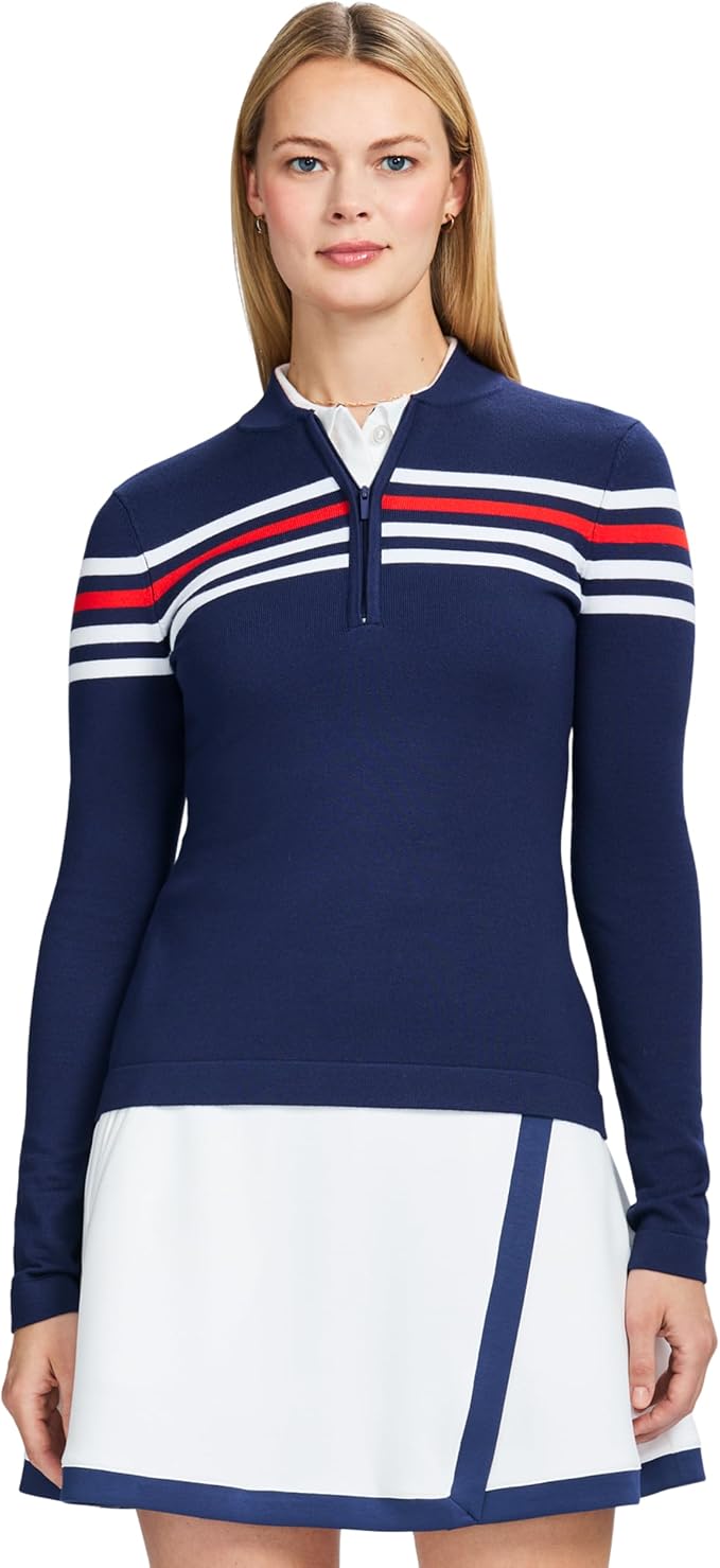 Izod Women's 1/4 Zip Pullover Performance Stretch Long Sleeve Golf Running