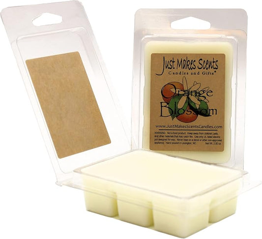 2 Pack - Orange Blossom Scented Soy Wax Melts | Long Lasting Orange Tree Flower Fragrance | Hand Poured in The USA by Just Makes Scents Candles & Gifts