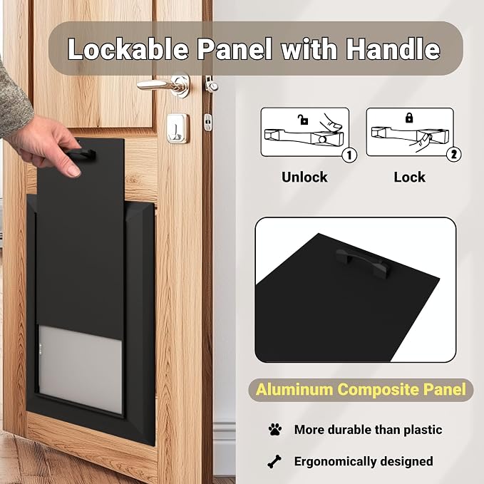 X-Large Heavy Duty Aluminum Dog Door, Double Flap for Extreme Weather