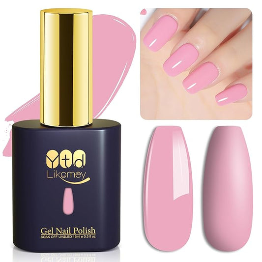 YTD Likomey Gel Nail Polish,15ml Light Pink Soak Off UV Gel,Salon Home DIY Nail Art Manicure Varnish,CS445