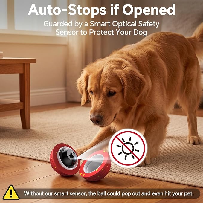 Interactive Dog Toys with Remote Control,Active Rolling Balls with 3 Play Modes, Auto-Moving, Bouncing, High-Resilience E-TPU Chew Resistant IPX6 Waterproof Indoor&Outdoor Use, Toys Dogs