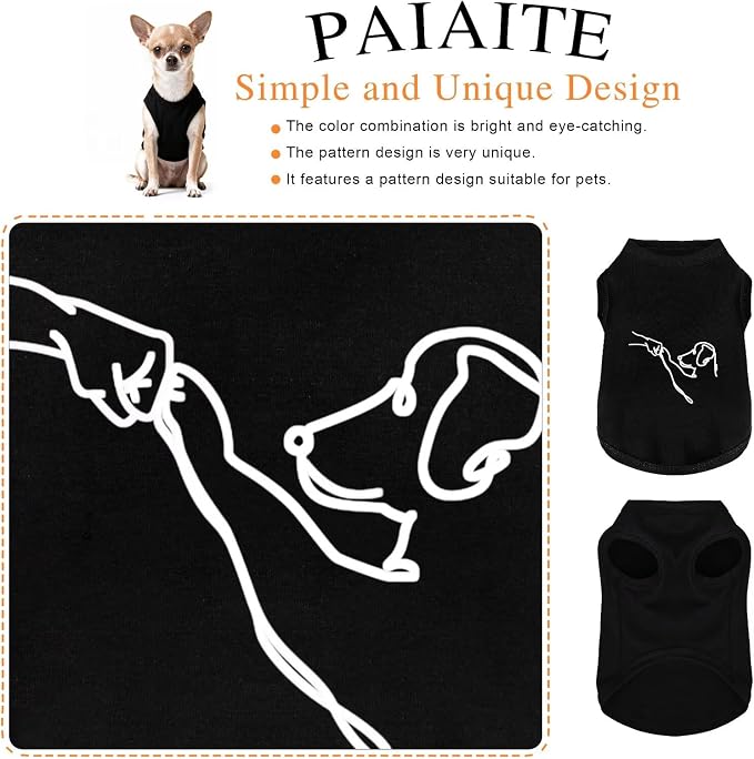 Discover Cozy Cotton Canine Wear: Lightweight, Breathable and Soft, Dog Shirt Vest with Eye-Catching Graphics(HIGH Five), Keeping Your Furry Friend Warm and Comfy! Black 4XL