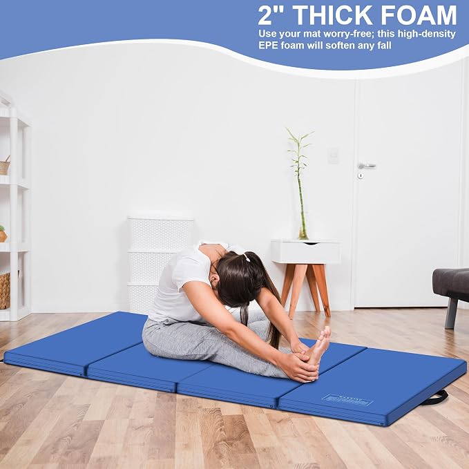 Polar Aurora 3'x6'x2 Thick Folding Gymnastics Exercise Mat Aerobics Stretching Yoga Mats