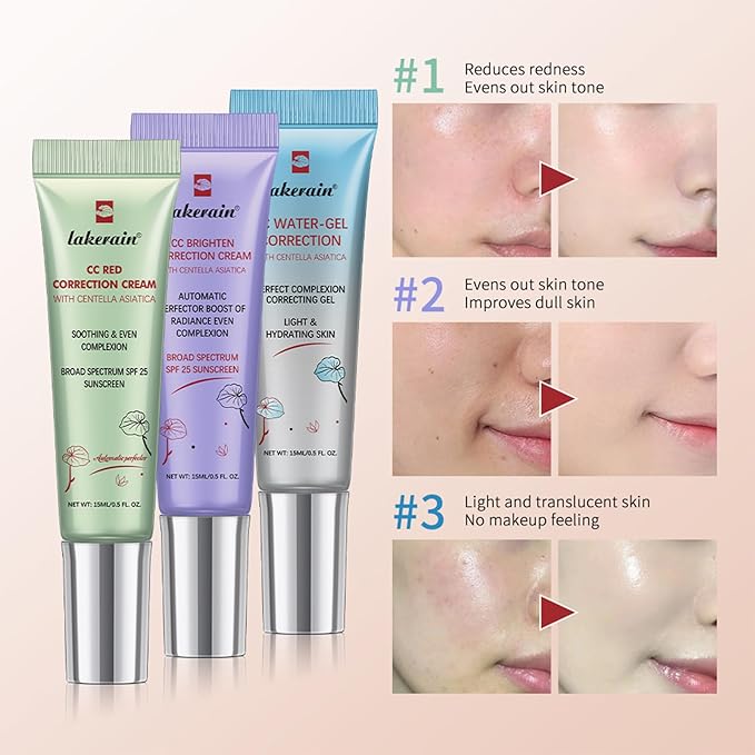 CC Water-gel Correction Cream With Centella - Complexion Correcting gel - Lightweight & Hydration Skin, Non-Greasy - Soothes and Moisturizes skin, Even Skin Tone (Transparent)