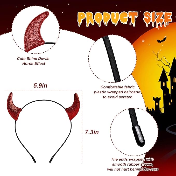 Red Face Paint Halloween Makeup Kit,Devil Horns Headband for Kids,1.01oz Water-Based Red Body Paint+Black Lipstick+Sponge+Devil Glitter Headband,Cream Face Paint Stick for Costume