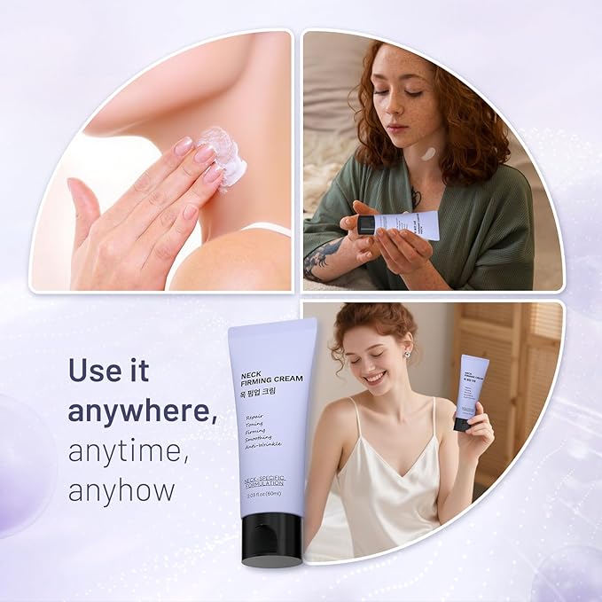 Premium Neck Firming Cream – Lifting & Tightening Treatment for Décolleté and Chest, Anti-Aging Neck Cream Reduces Fine Lines and Sagging, Gift for Women & Men, 2.03 Fl Oz