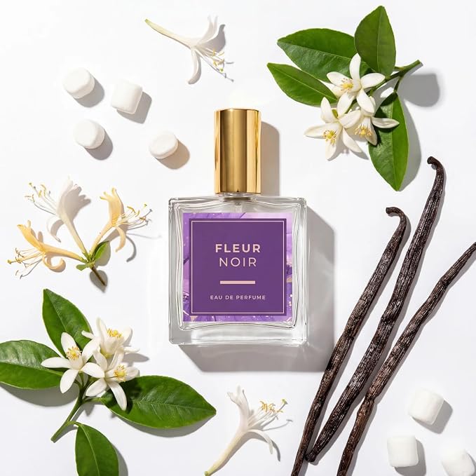 Fleur Noir – Inspired by Kilian Love Don't Be Shy – Long Lasting Gourmand Floral Fragrance – Notes of Honeysuckle, Vanilla, Sweet Marshmallow & Orange Blossom – Clean & Vegan Perfume