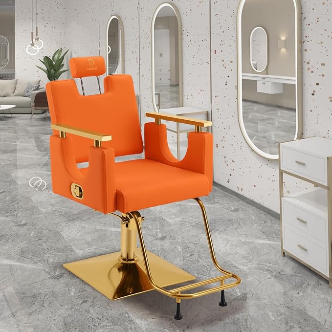 Heavy Duty Barber Chair, 360° Swivel Reclining Salon Chair for Hair Stylist, Height Adjustable Hydraulic Hairdressing Chair with Footrest for Barber Shop, Beauty Salon, Hairdressers