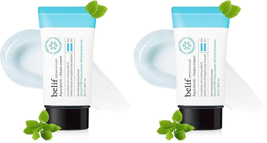 belif Aqua Bomb Frozen Gel Cream - Cooling Relief with Panthenol & Niacinamide - Daily Soothing & Hydrating Moisturizer, Depuff with Caffeine, Lightweight, Korean Skincare, 1.69 fl oz (Pack of 2)