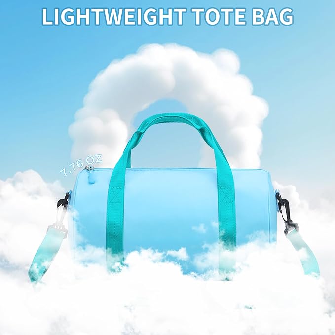 Ballet Dance Bag Mini Gym Bag Lightweight Small Duffle Bag 10L Cute Crossbody Bag for Yoga Swimming Sport (SkyBlue)