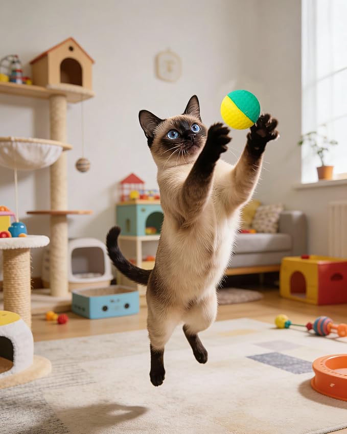 PET SHOW 20 Pack Cat Toys Sponge Balls 1.57inch for Indoor Cats Kitten