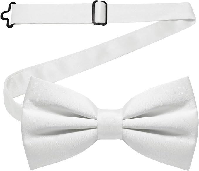 JEMYGINS Solid Color Pre-tied Bow Tie Adjustable Bowtie for Men