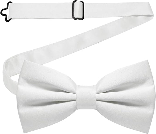 JEMYGINS Solid Color Pre-tied Bow Tie Adjustable Bowtie for Men