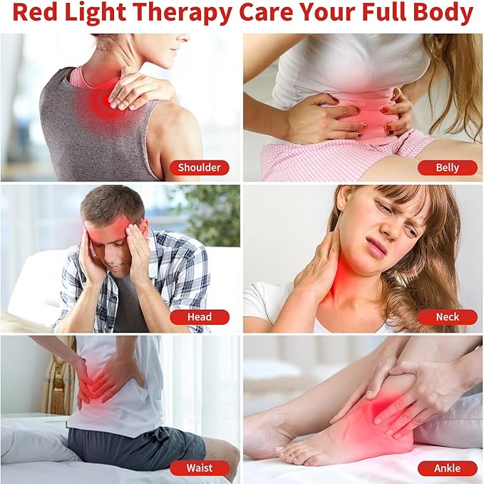 Cholas Red Light Therapy for Face Body, 5 Heads Red Infrared Light Therapy Devices with Stand, 5 Levels Adjustable Brightness 660nm and 850nm LED Near Infrared Light for Full Body, Face, Skin, Muscle
