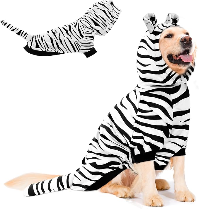 NACOCO Halloween Dog Tiger Costume - Pet White Tiger Cosplay Clothes Coat Hoodie Outfits Cute Warm Winter Apparel for Small and Medium Dogs(White, XL)
