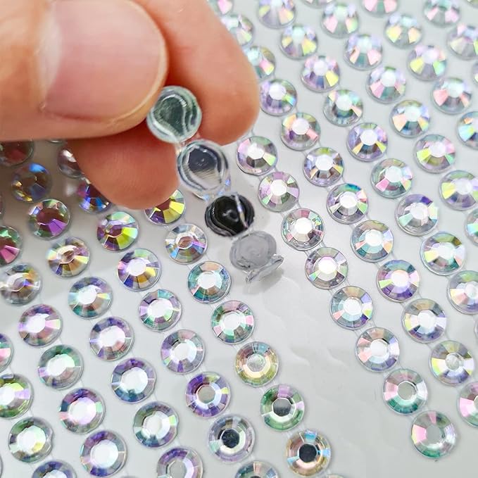 Face Gems Eye Jewels Rhinestones Crystals Stickers 3/4/5/6mm with Rhinestones Stickers for Face, Stick on Body Jewels Makeup Glue for Face Eye Hair Nails Make up and Craft Decor 3090PCS