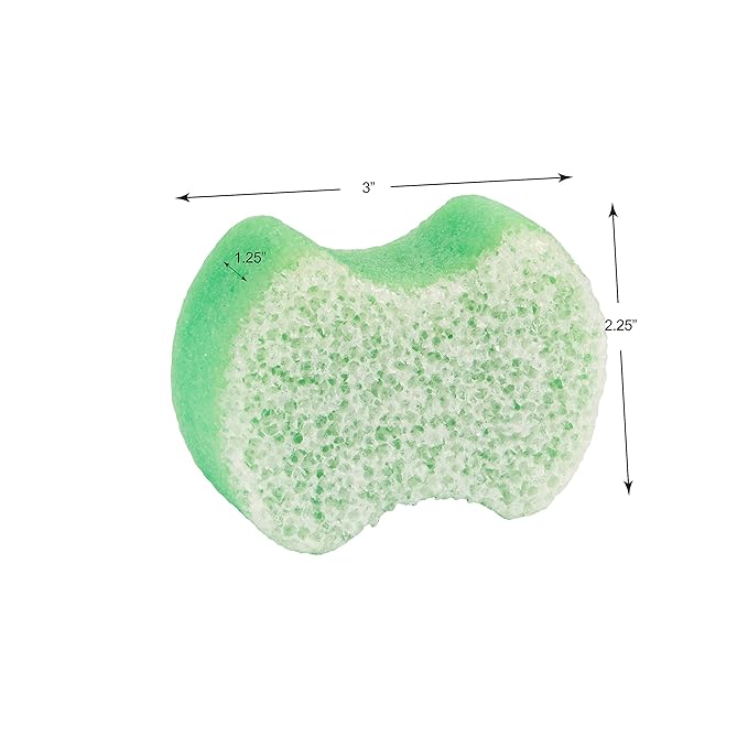 Spongeables Pedi Scrub Foot Exfoliating 20+ Wash Sponge, Green Apple, 1 Count