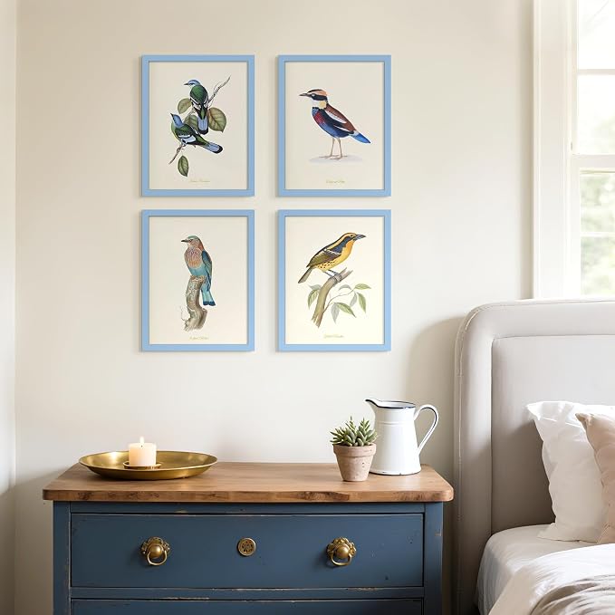 upsimples 11x14 Picture Frame, Gallery Wall Frames Set of 5, Blue | Photo Frame Collage Wall Decor, 11 x 14 Frame, 8x10 Frame with Mat for Family, Baby, Hallway, Diamond, Fathers' day